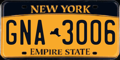 NY license plate GNA3006