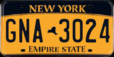 NY license plate GNA3024
