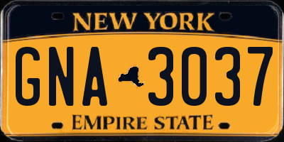 NY license plate GNA3037