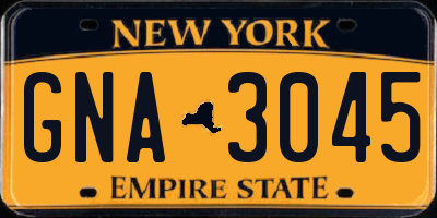 NY license plate GNA3045