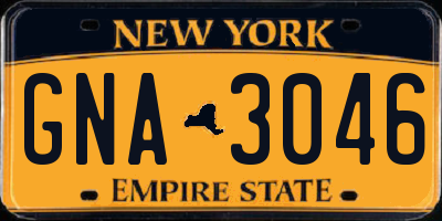 NY license plate GNA3046