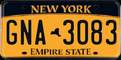NY license plate GNA3083