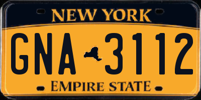 NY license plate GNA3112
