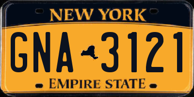 NY license plate GNA3121
