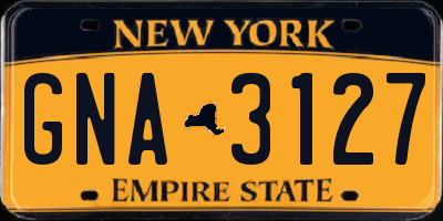 NY license plate GNA3127