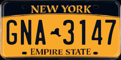 NY license plate GNA3147