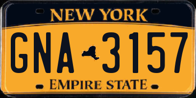 NY license plate GNA3157