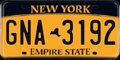 NY license plate GNA3192