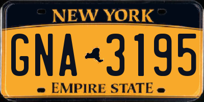 NY license plate GNA3195
