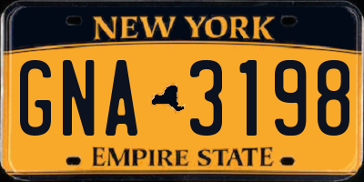 NY license plate GNA3198