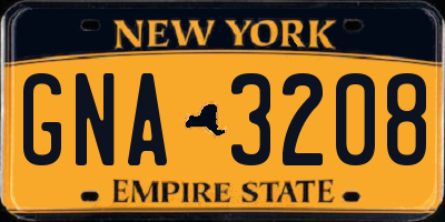 NY license plate GNA3208