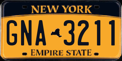 NY license plate GNA3211