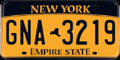 NY license plate GNA3219