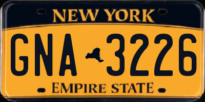 NY license plate GNA3226
