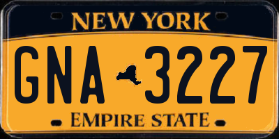 NY license plate GNA3227