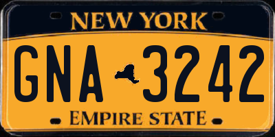 NY license plate GNA3242