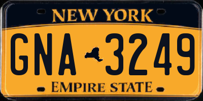 NY license plate GNA3249