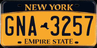 NY license plate GNA3257