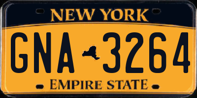 NY license plate GNA3264
