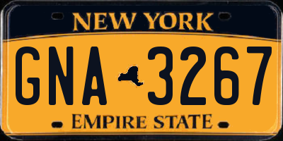 NY license plate GNA3267