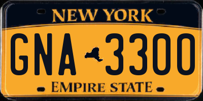 NY license plate GNA3300