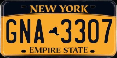 NY license plate GNA3307