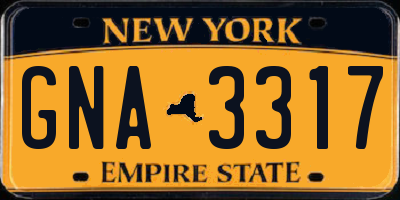 NY license plate GNA3317