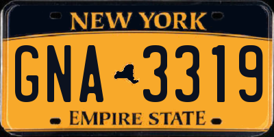 NY license plate GNA3319