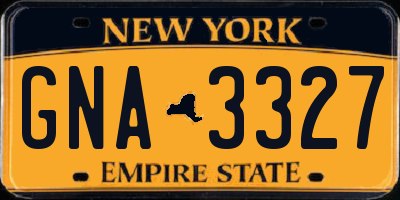NY license plate GNA3327