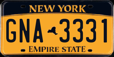 NY license plate GNA3331
