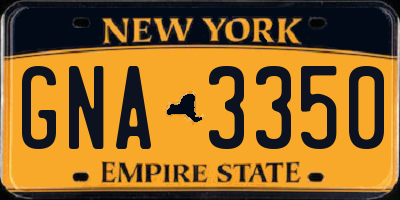 NY license plate GNA3350