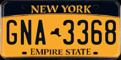 NY license plate GNA3368
