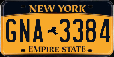 NY license plate GNA3384