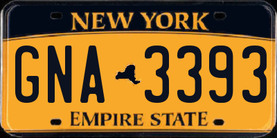 NY license plate GNA3393