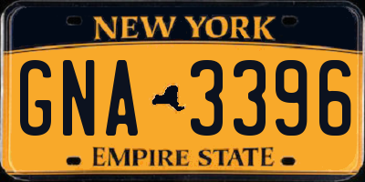 NY license plate GNA3396