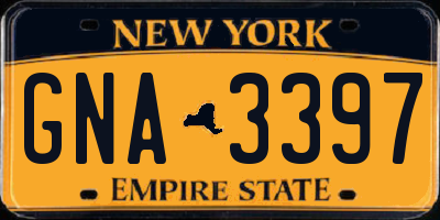 NY license plate GNA3397