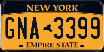 NY license plate GNA3399