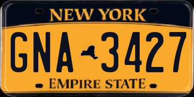 NY license plate GNA3427