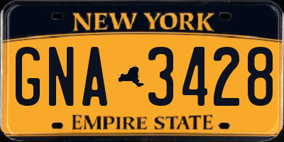 NY license plate GNA3428