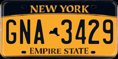 NY license plate GNA3429
