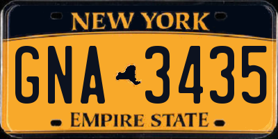 NY license plate GNA3435
