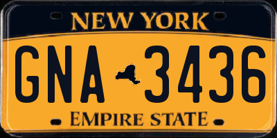 NY license plate GNA3436