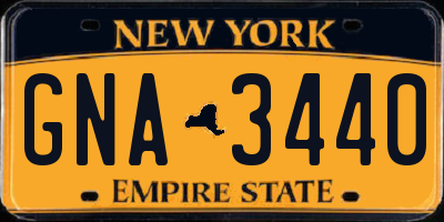 NY license plate GNA3440