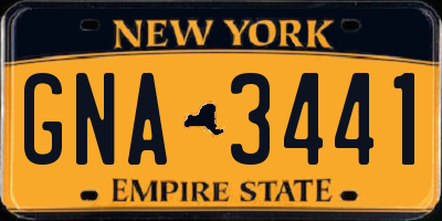 NY license plate GNA3441