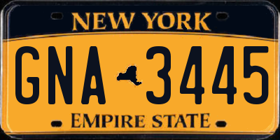 NY license plate GNA3445