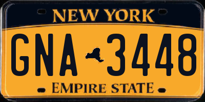 NY license plate GNA3448