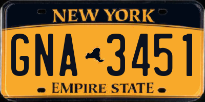 NY license plate GNA3451