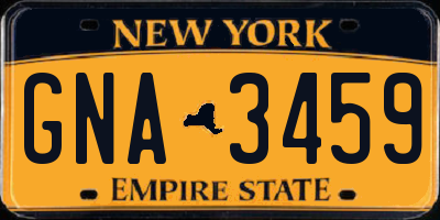 NY license plate GNA3459