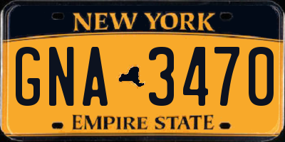 NY license plate GNA3470