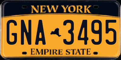 NY license plate GNA3495